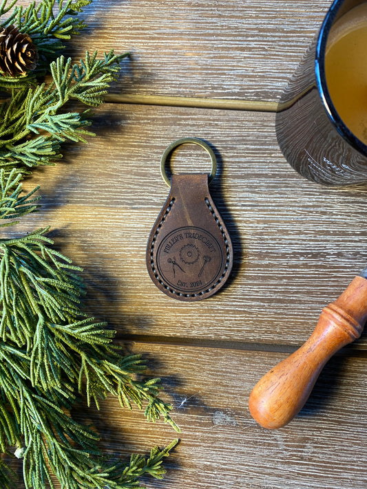 Leather Key Chain - Horween Dublin Leather - Branded